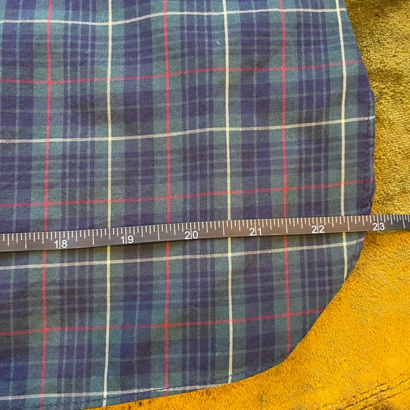 NWT Bailey 44 SZ L Navy Plaid Twin Fin Off the Shoulder Top! - Picture 8 of 14